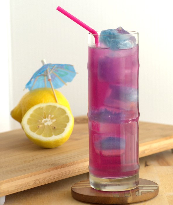 Butterfly pea pink tea lemonade