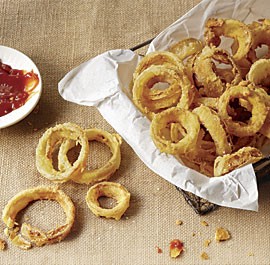 Buttermilk-battered onion rings