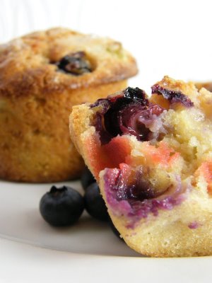 Buttermilk, beetroot and apple muffins