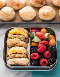 Buttermilk biscuit breakfast-for-lunch sammy