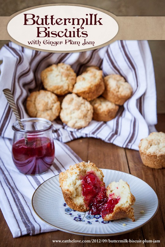 Buttermilk biscuit muffins with ginger plum jam