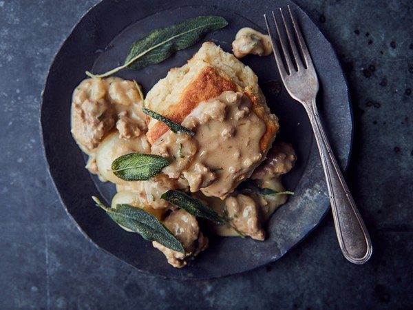 Buttermilk biscuits and Pat LaFrieda's sausage gravy