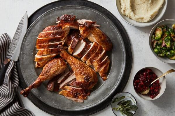 Buttermilk-brined roast turkey