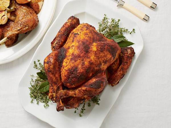 Buttermilk-brined spice-rubbed turkey 