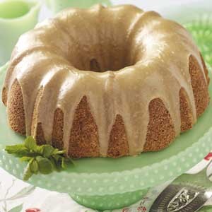 Buttermilk cake with caramel icing