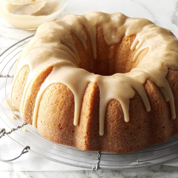 Buttermilk cake with caramel icing