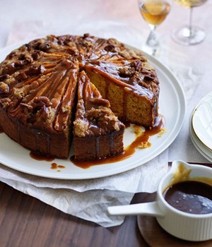 Buttermilk carrot cake with spiced caramel