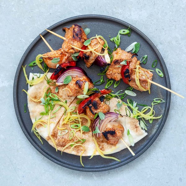 Buttermilk chicken shish kebab