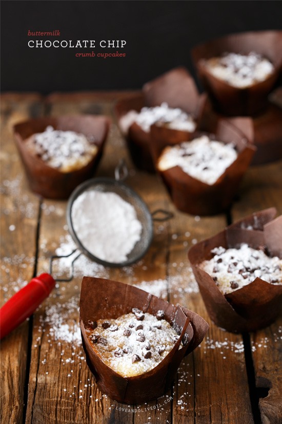 Buttermilk chocolate chip crumb cupcakes