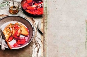 Buttermilk crêpes with citrus compote