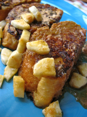 Buttermilk French toast with Jay's peanut butter maple syrup