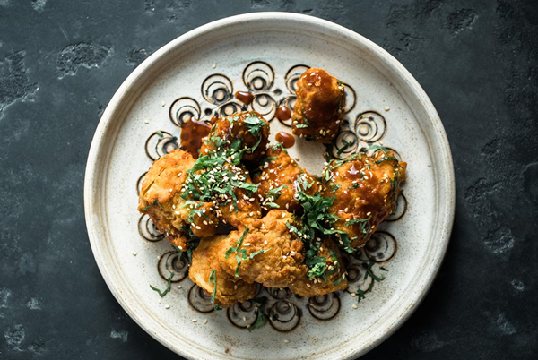 Buttermilk-fried celeriac with Korean-style sauce