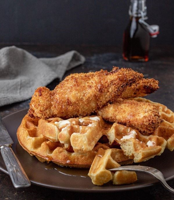 Buttermilk fried chicken and waffles