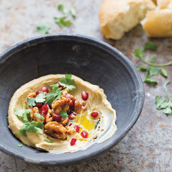 Buttermilk hummus with celery root and pumpkin seeds