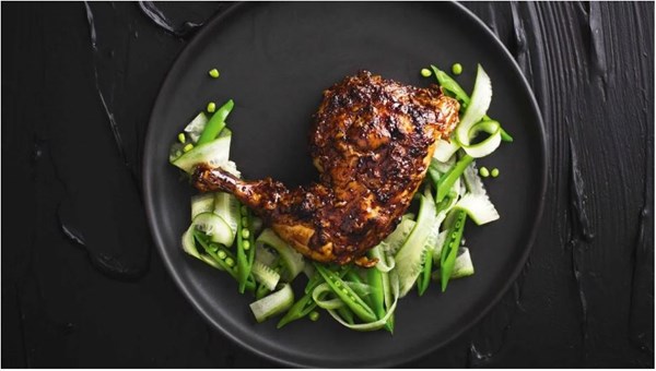 Buttermilk oven-fried chicken with Marmite glaze