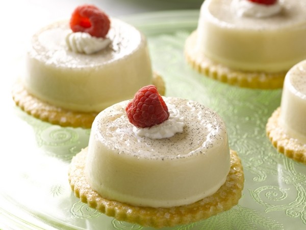 Buttermilk panna cotta with raspberries (Bake the Book)