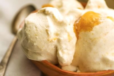 Buttermilk peach ice cream