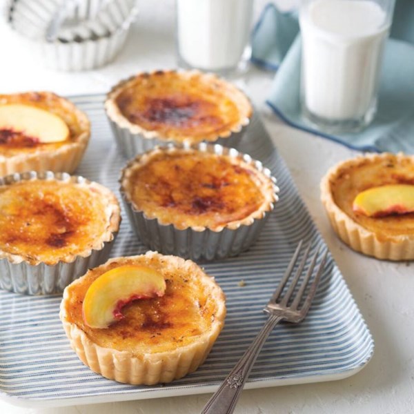 Buttermilk peach tarts brûlée