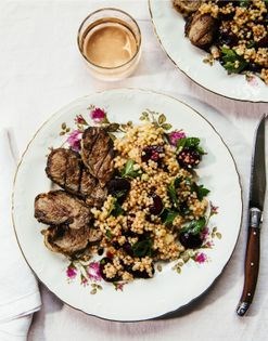 Buttermilk pork tenderloin + grilled cherry salad