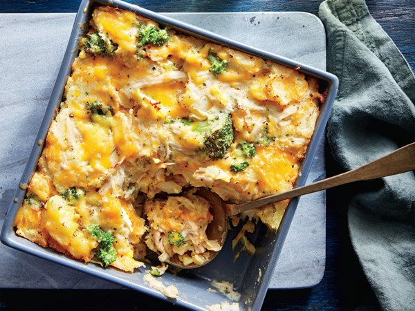 Buttermilk potato, chicken, and cheddar casserole