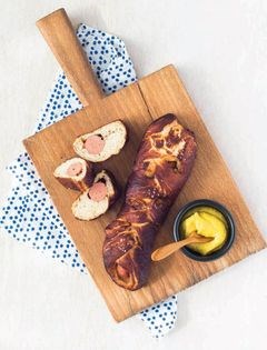 Buttermilk pretzel dogs