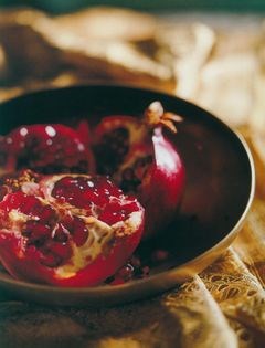 Buttermilk pudding with tamarillos and mint ice cream