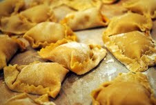 Butternut and Amaretto tortelli with brown sage butter