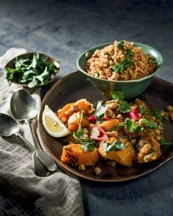 Butternut and chickpea tagine with couscous