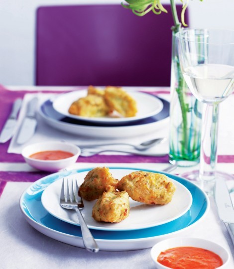 Butternut and feta fritters with chipotle chilli dip