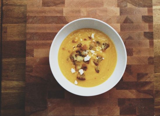 Butternut and leek soup