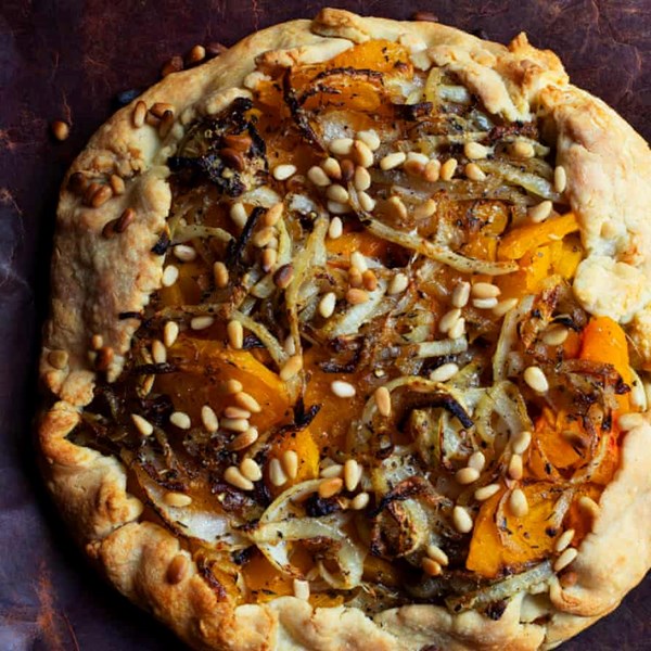 Butternut and pinenut tart