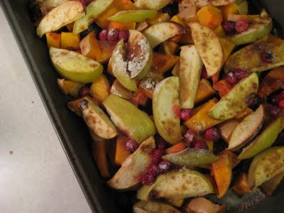 Butternut apple cranberry bake