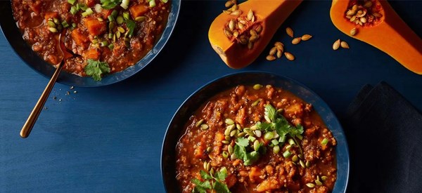 Butternut-bulgur chili