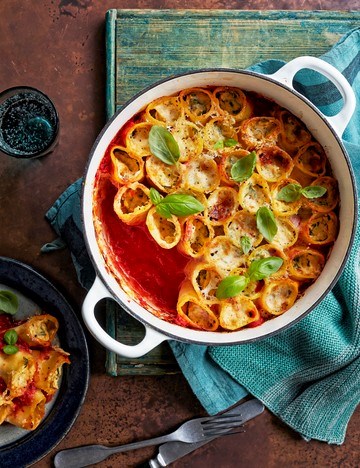 Butternut, chard and leek cannelloni