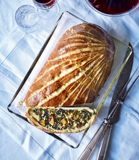 Butternut, mushroom and chestnut brioche-crust Wellington