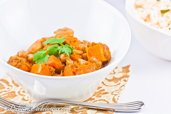 Butternut pumpkin & chickpea curry with lemon rice