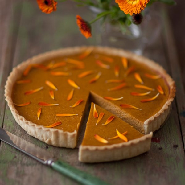 Butternut pumpkin and maple syrup tart