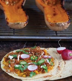 Butternut squash + kashk wrap (Kashk-o kadu)