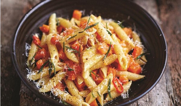 Butternut squash & pancetta penne
