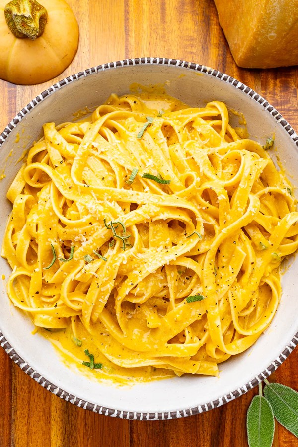 Butternut squash Alfredo pasta