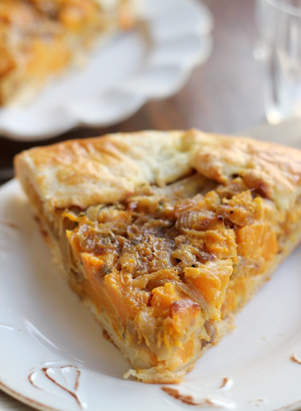 Butternut squash and caramelized onion galette