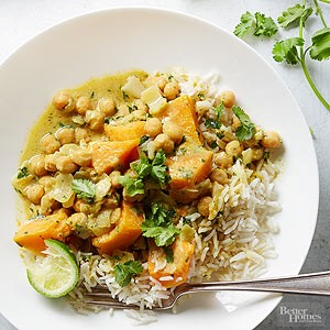 Butternut squash and chickpea curry