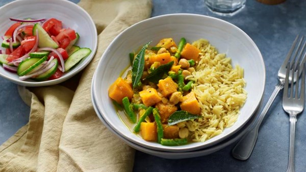 Butternut squash and chickpea curry