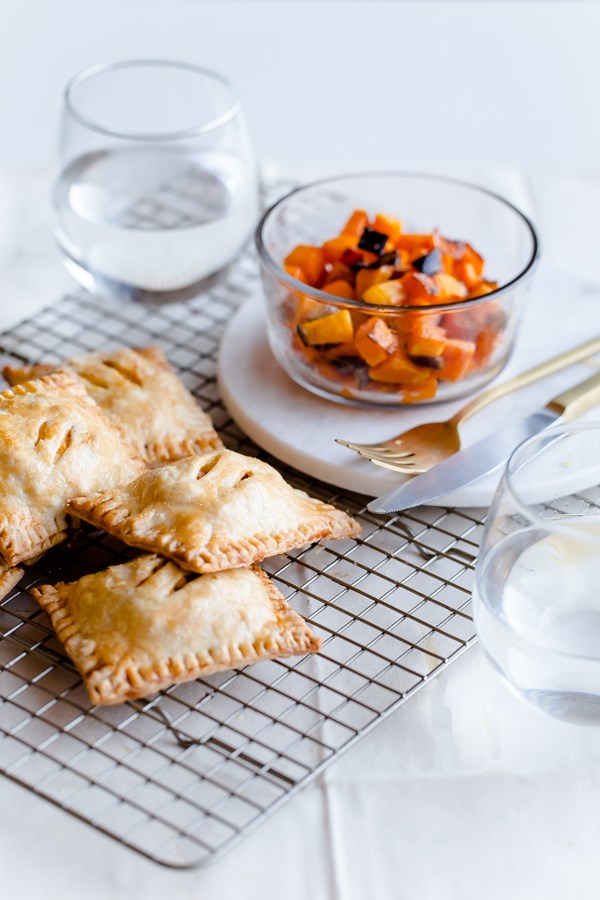 Butternut squash and feta hand pies