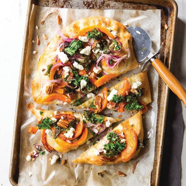 Butternut squash and kale flatbread