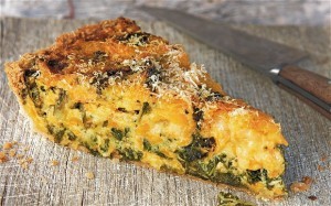 Butternut squash and kale tart