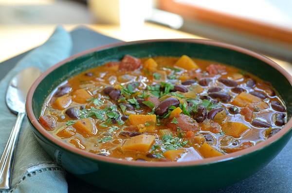 Butternut squash and kidney bean chili