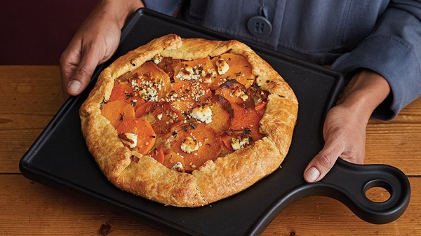 Butternut squash and leek galette