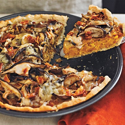 Butternut squash and mushroom tart with Gruyère