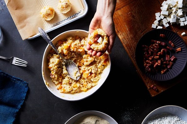 Butternut squash and pancetta risotto (and arancini)